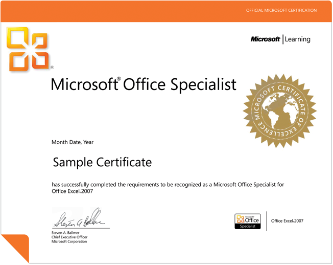 responsibility of microsoft office specialist certification